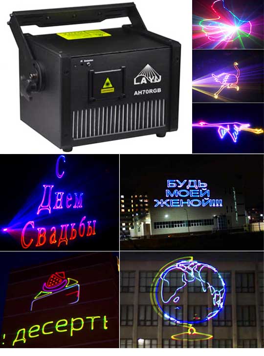 Лазерный проектор для рекламы на зданиях и домах